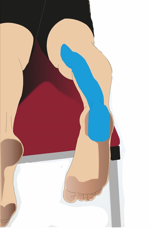 Calf taping step 2