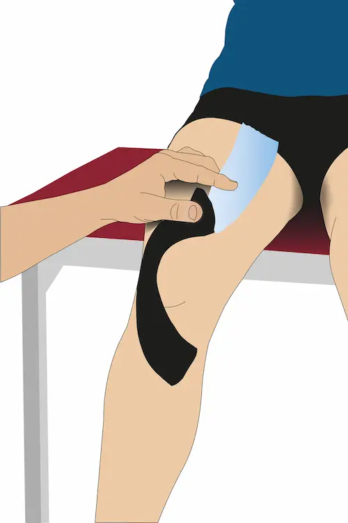 Knee support taping step 1