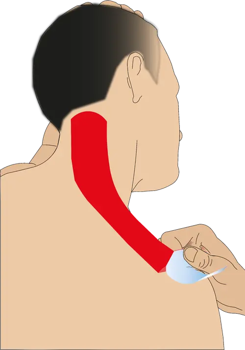 Neck and shoulder taping step 3