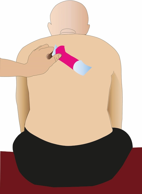 Thoracic spine taping step 2